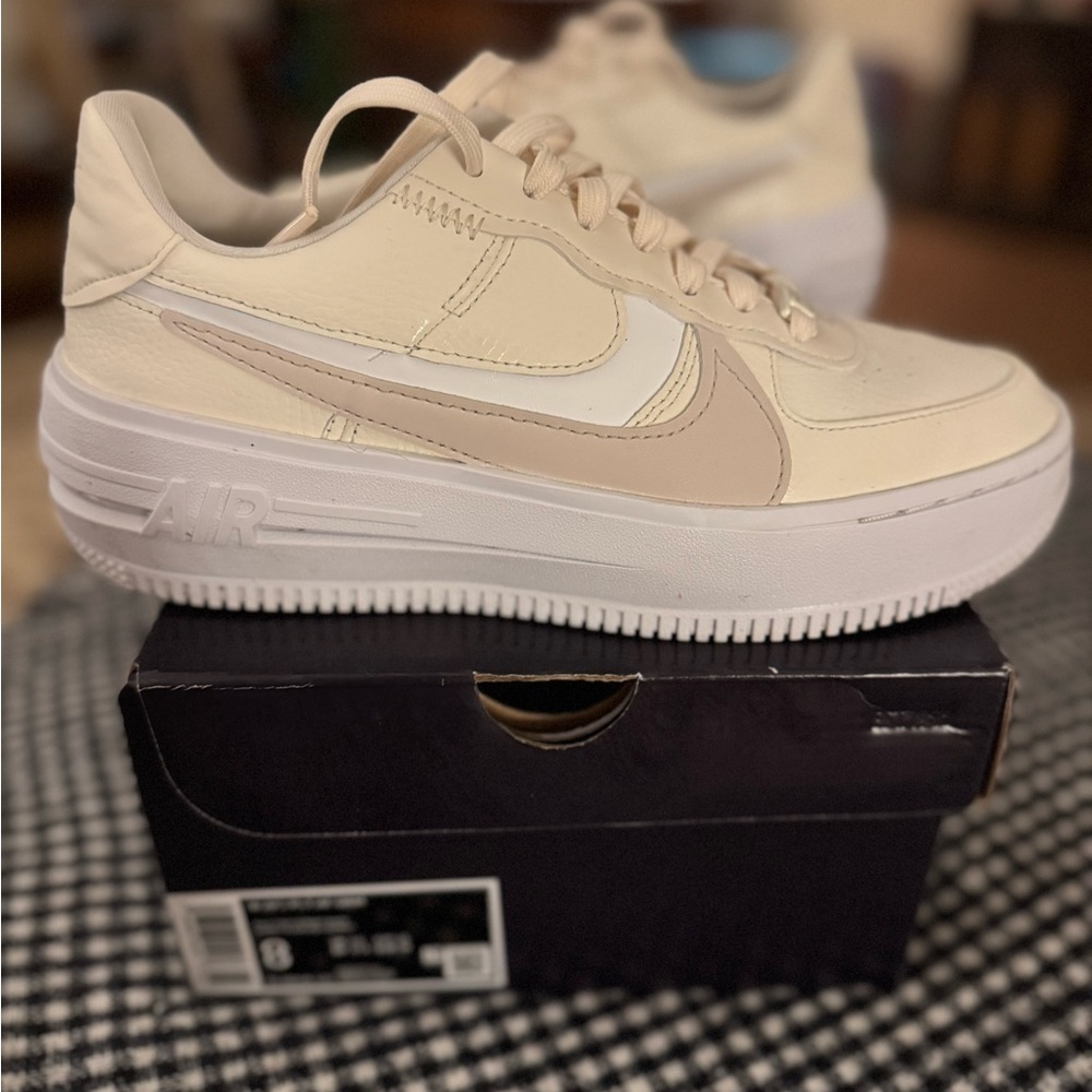 Nike Air Force 1 Women's Platform Cream Sneakers